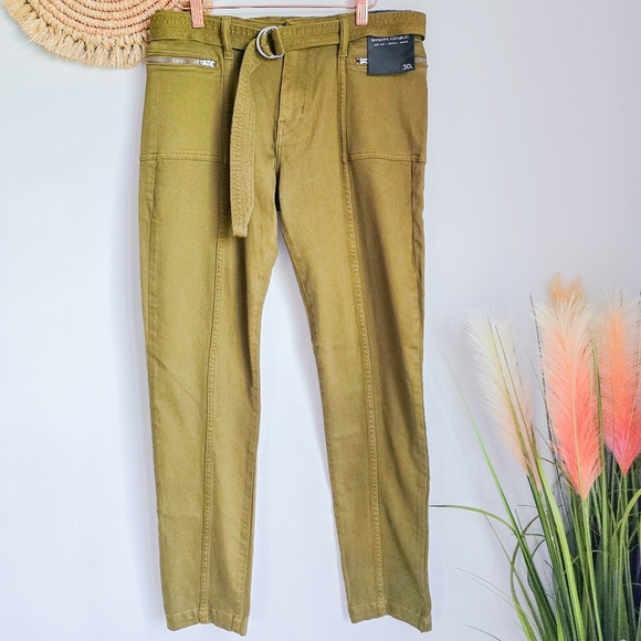 Banana Republic New Olive Green Mid Rise Skinny Utility Jeans Women SZ 30 Long - Picture 2 of 10